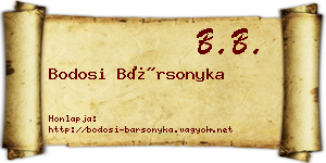 Bodosi Bársonyka névjegykártya